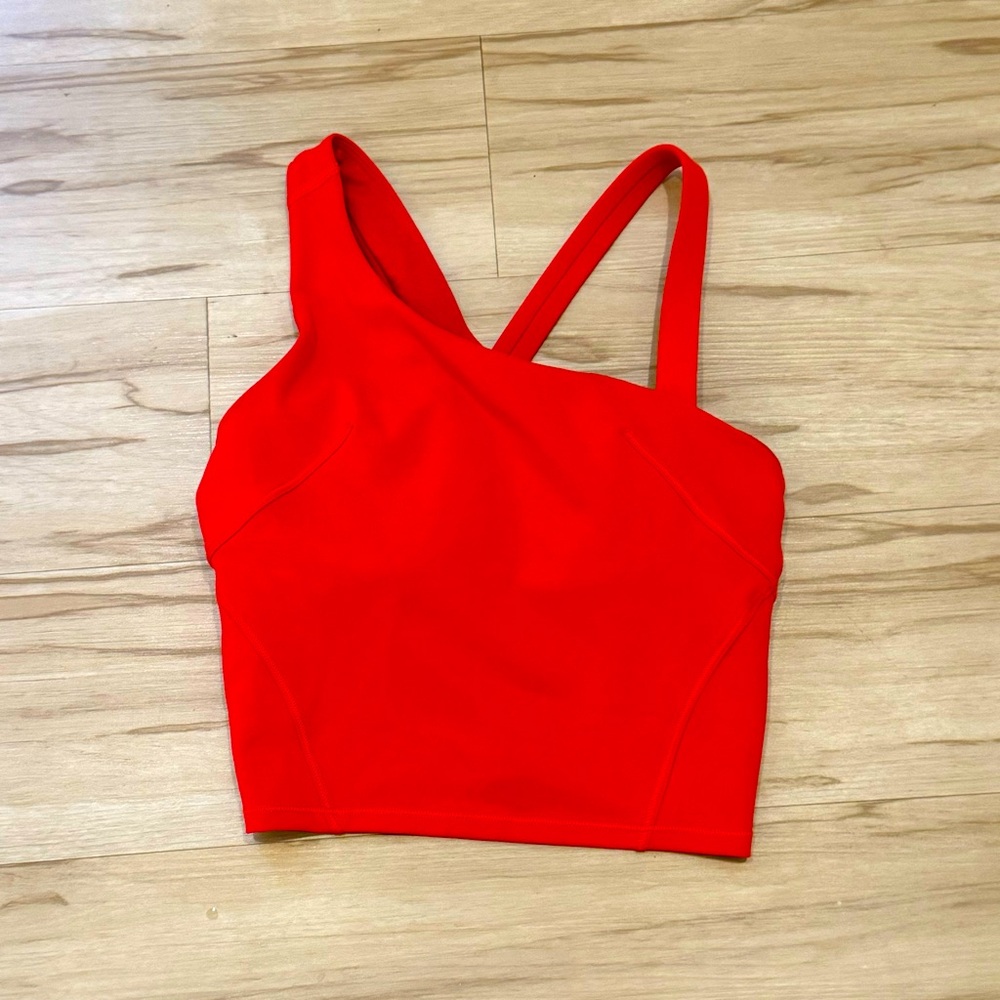 Lululemon Everlux Asymmetrical Tennis Tank Hot Heat Red/Orange